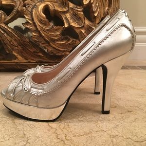 Michael Kors Silver Leather High Heels